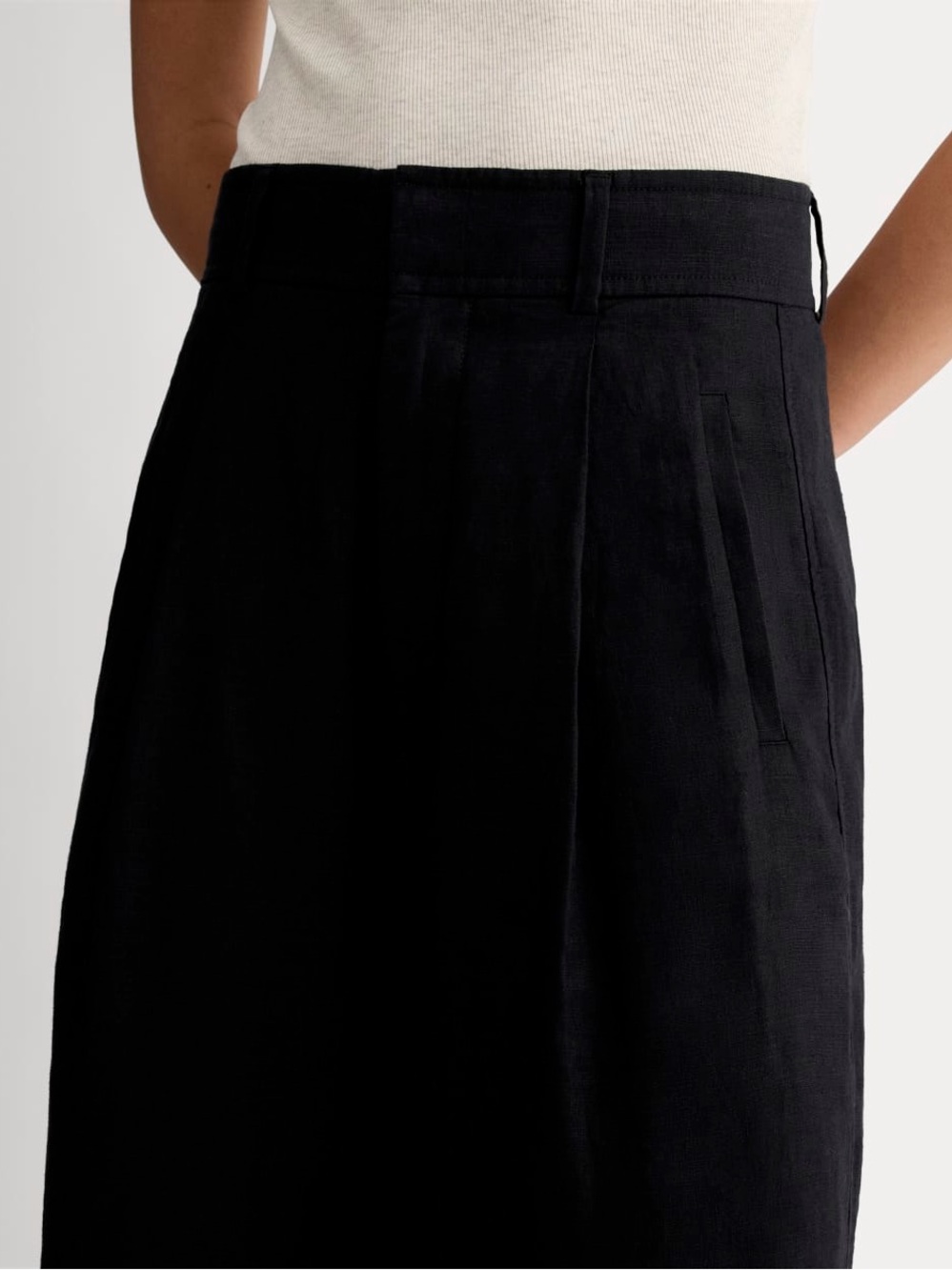 Everlane The Linen Way-High Drape Pant Black 100% European Flax Linen Size 0 - Picture 15 of 16